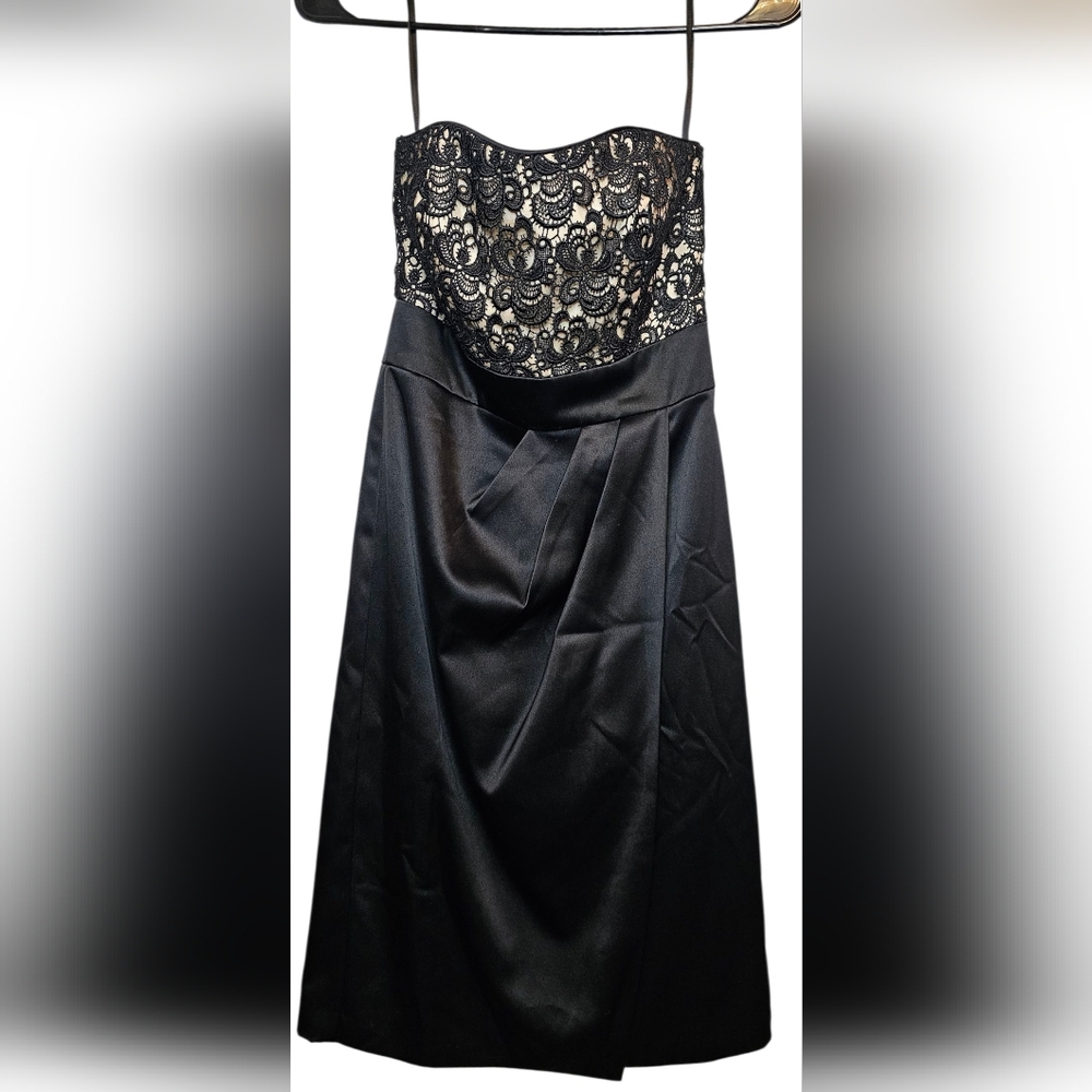 White House Black Market Strapless Black Lace Dress  Size 00